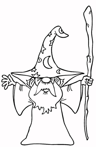 Old Wizard  Coloring Page